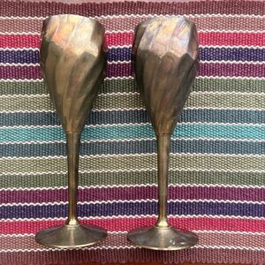 Vintage Brass Goblets - Pair